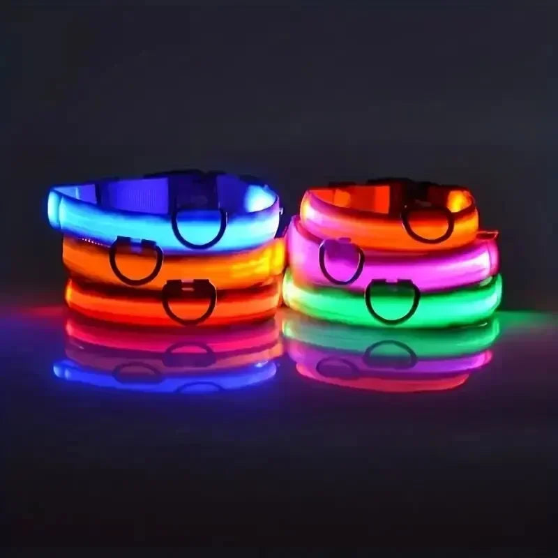 Light Up LED Pet Dog Collar Safety Night Walking
