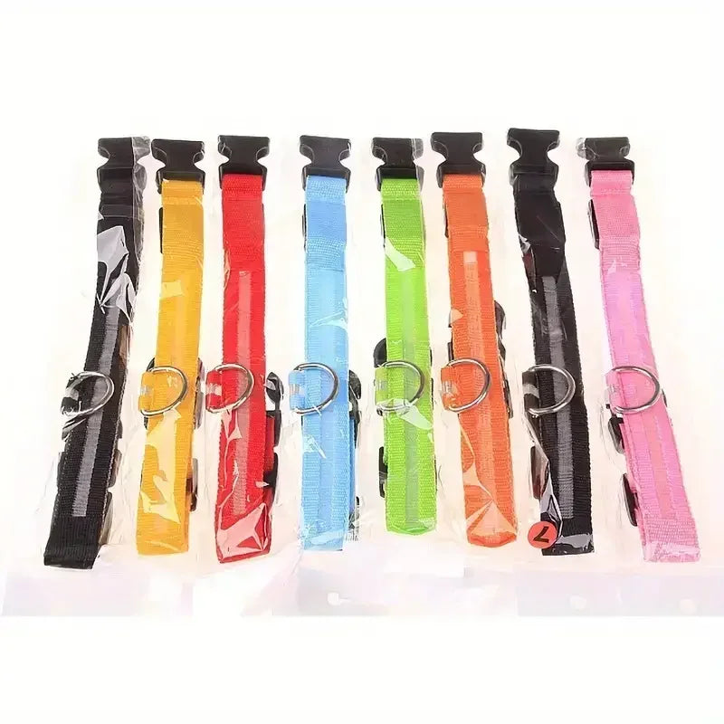 Light Up LED Pet Dog Collar Safety Night Walking