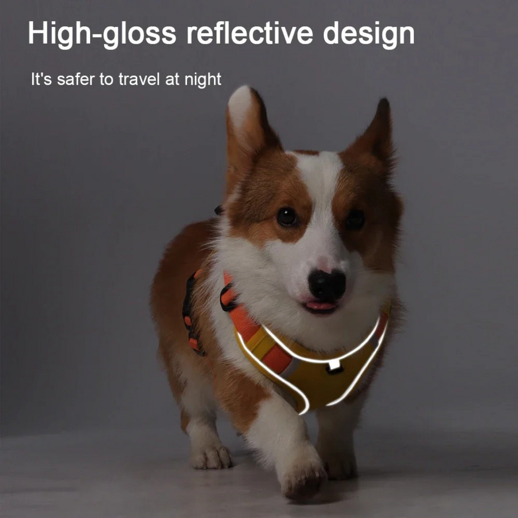 Reflective Dog Harness with Airtag Holder